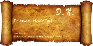 Dienes Noémi névjegykártya